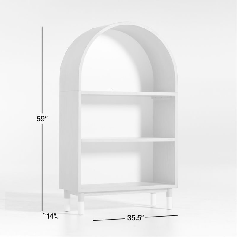 View Aksel Wood Arched 3-Shelf Bookcase - image 3 of 14