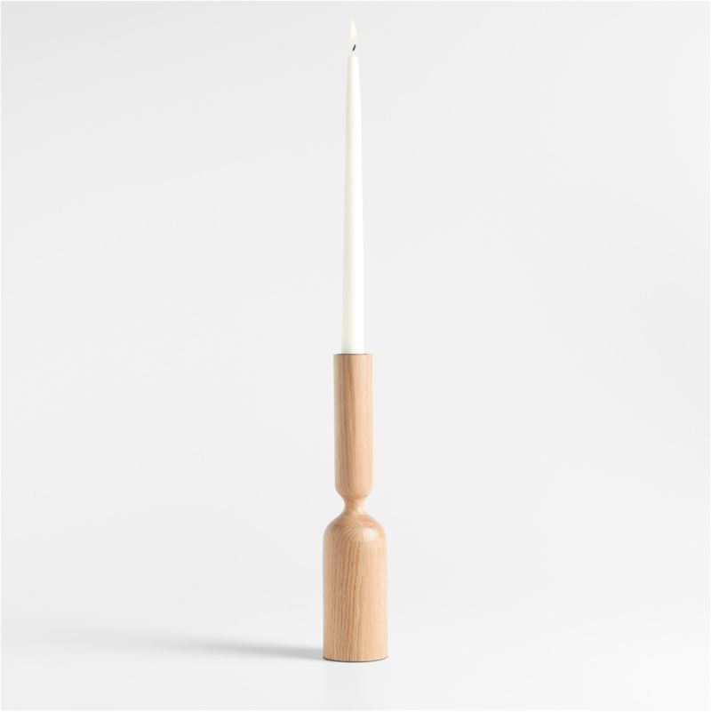 Asker Natural Wood Taper Candle Holder 11"