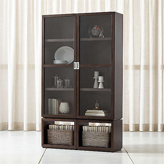 Aspect Coffee 4-Piece Glass Door Storage Unit