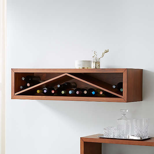 Aspect Walnut 47.5" Floating Cube Shelf Wine Insert