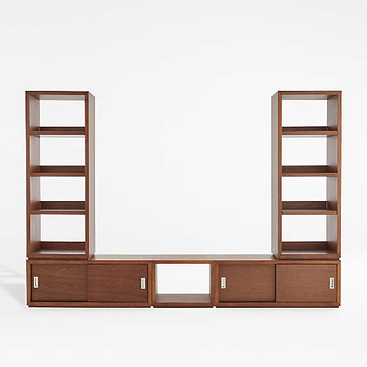 Aspect Walnut Modular Media Center with 23" Open Units