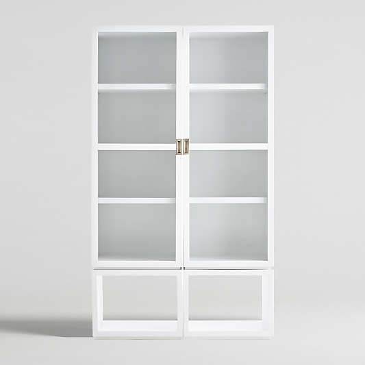 Aspect White 4-Piece Glass Door Storage Unit