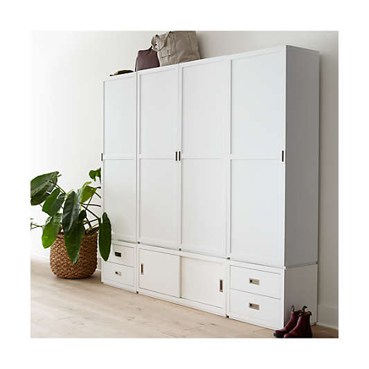 Aspect White Modular Bookcase with Wood Door