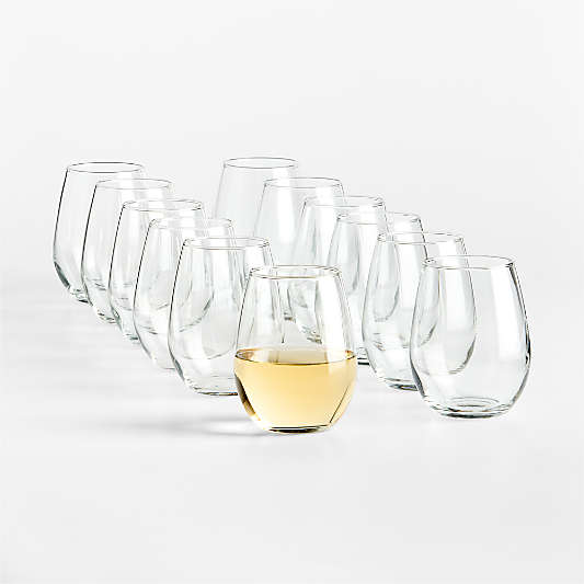 Aspen 11.75-Oz. Stemless Wine Glasses, Set of 12