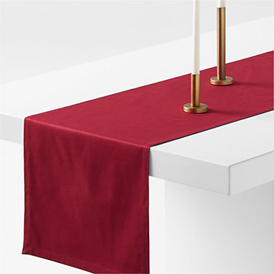 View Aspen 90" Luminous Red Organic Cotton Table Runner details