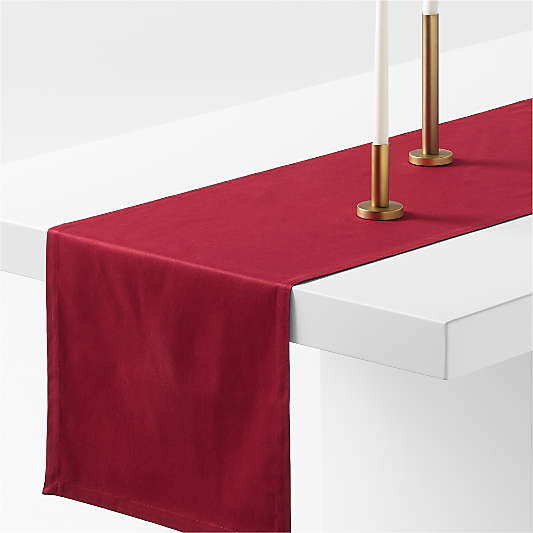 Aspen 90" Luminous Red Organic Cotton Table Runner