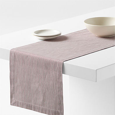 View Aspen 90" Striped Organic Cotton Table Runner details