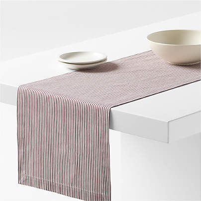 Aspen 120" Striped Organic Cotton Table Runner