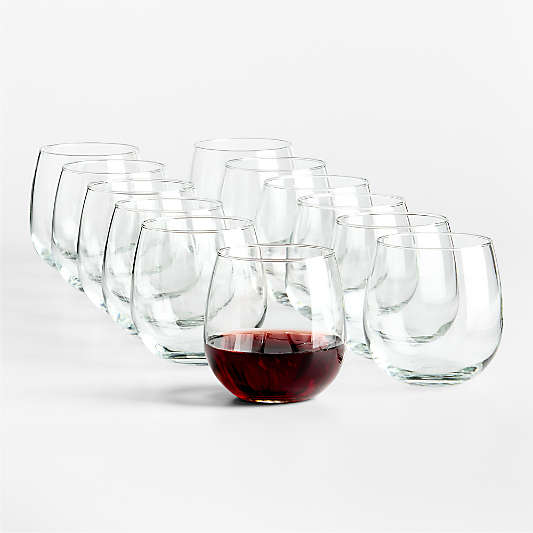 Aspen 17-Oz. Stemless Red Wine Glasses, Set of 12