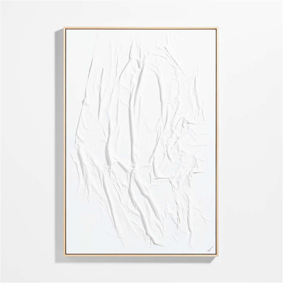 "Aspen" Framed White Textured Wall Art Print 41"x61" by Patrick St