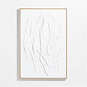 "Good Things" Framed White & Black Abstract Hand-Painted Wall Art 50"x60"
