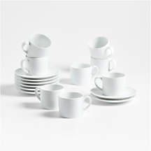 Aspen 4-oz. Porcelain Espresso Cup with Saucers, Set of 8 + Reviews | Crate & Barrel