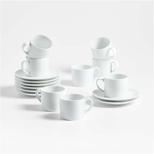 Aspen 4-oz. Porcelain Espresso Cup with Saucers, Set of 8
