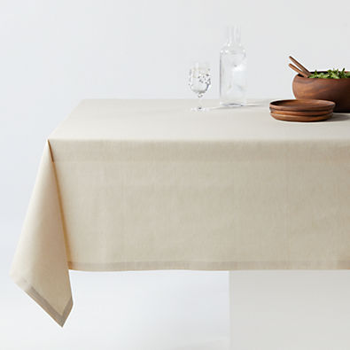 View Aspen Warm Natural Cotton Tablecloth 60"x90" details