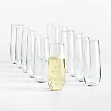 Set of 12 | Aspen 9-Oz. Stemless Champagne Flute Glasses | Crate & Barrel
