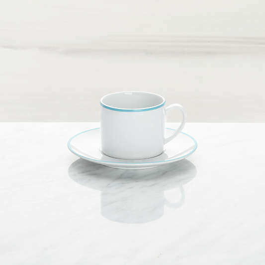 Aspen Aqua Band Espresso Cup with Saucer