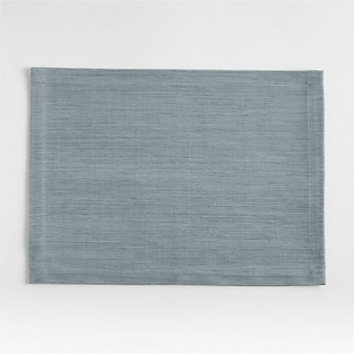 View Aspen Rectangular Quiet Blue Cotton Placemat details