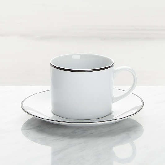 Aspen Black Band Cup and Saucer