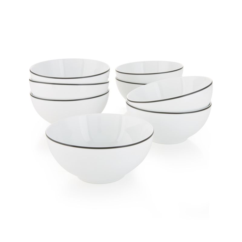 Aspen Black Band Bowls, Set of 8 - image 2 of 3