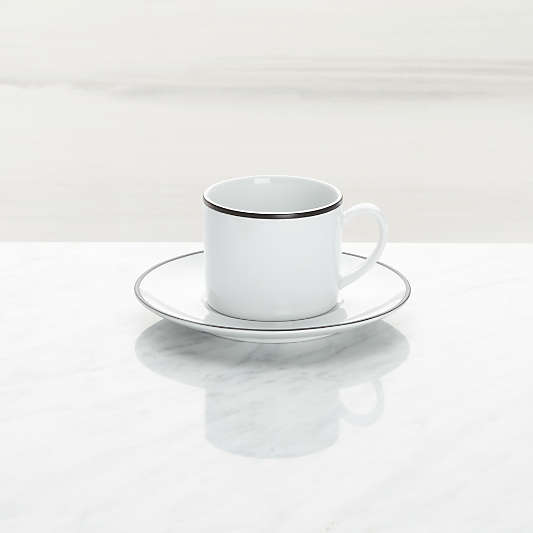 Aspen Black Band Espresso Cup and Saucer