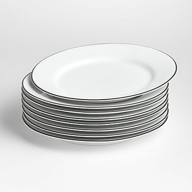 View Aspen Rimmed Black Band Dinner Plates 10.5", Set of 8 details
