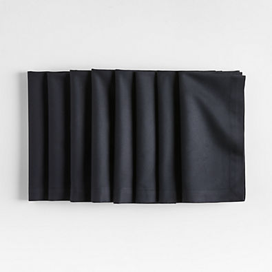 View Aspen Ink Black Organic Cotton Napkins, Set of 8 details