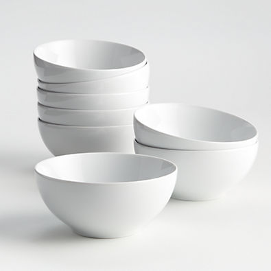 View Aspen 6.25" Porcelain Cereal Bowls, Set of 8 details