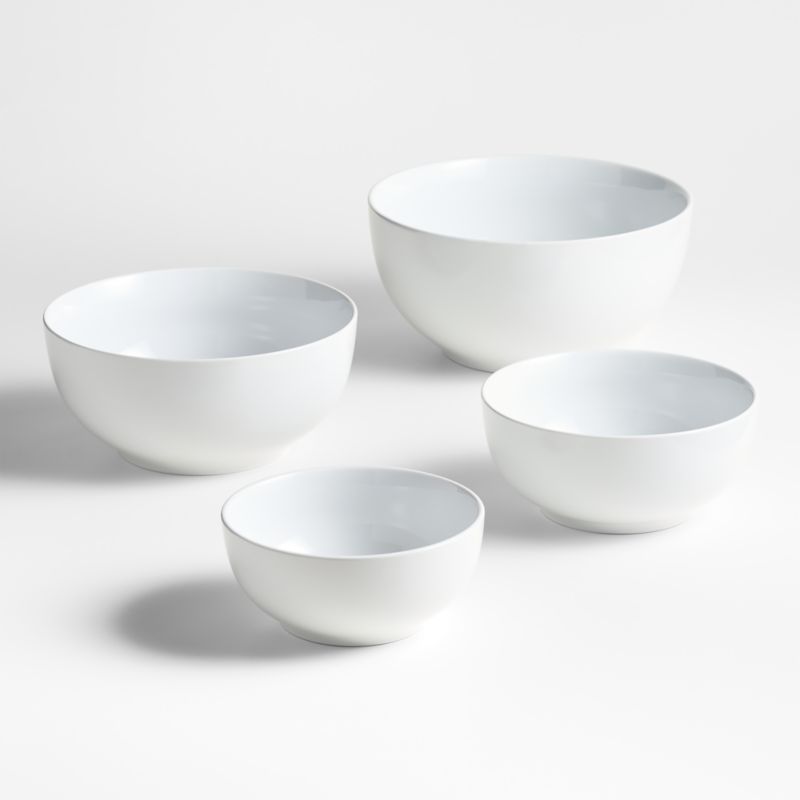 Aspen Coupe White Mixing Bowls, Set of 4 | Crate & Barrel