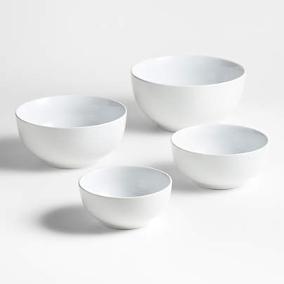Aspen Coupe Stoneware Mixing and Serving Bowls, Set of 4
