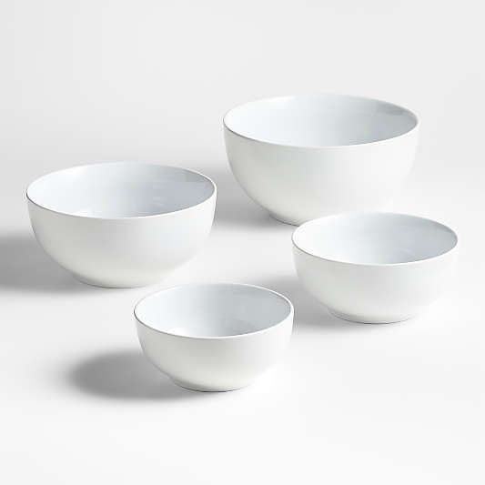 Aspen Coupe Stoneware Mixing and Serving Bowls, Set of 4