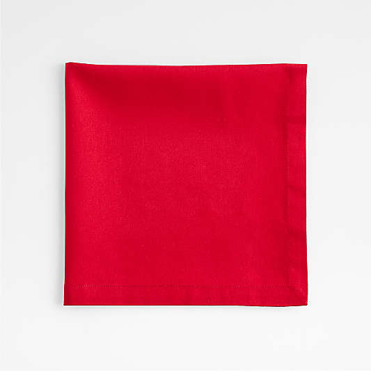 Aspen Cherry Red Organic Cotton Dinner Napkin