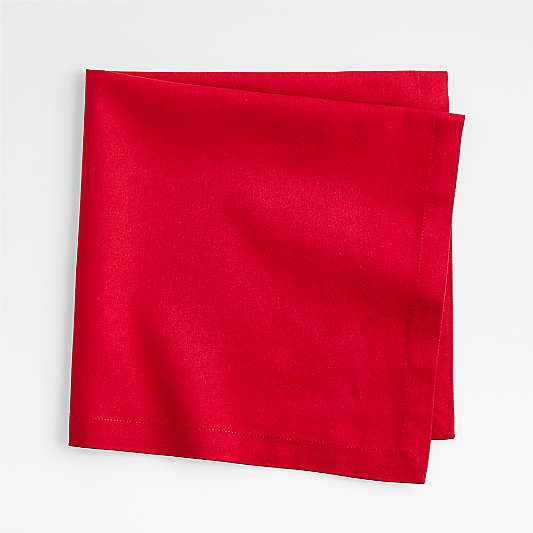 Aspen Cherry Red Organic Cotton Dinner Napkin