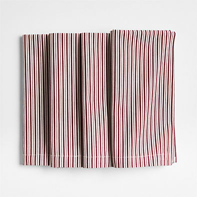 View Aspen Striped Organic Cotton Dinner Napkin, Set of 4 details