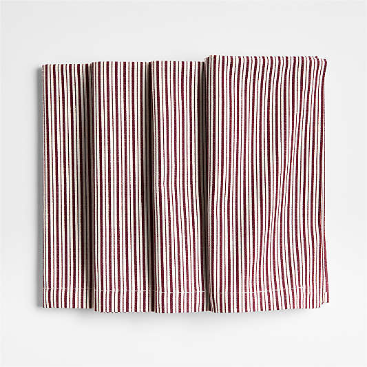 Aspen Striped Organic Cotton Dinner Napkin, Set of 4