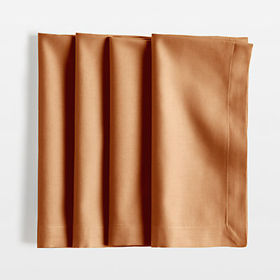 View Aspen Brulee Brown Organic Cotton Napkin, Set of 4 details