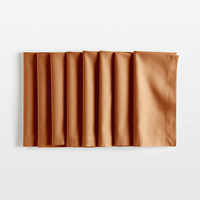 View Aspen Brulee Brown Organic Cotton Napkin, Set of 8 details