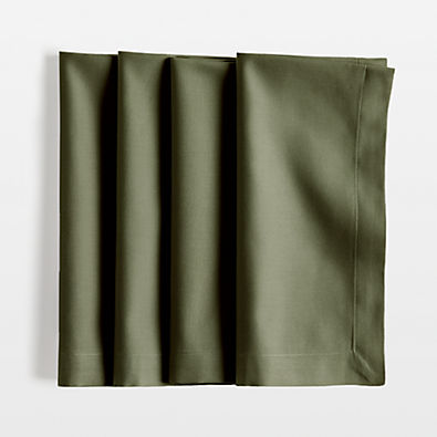 View Aspen Burnt Green Organic Cotton Napkins, Set of 4 details