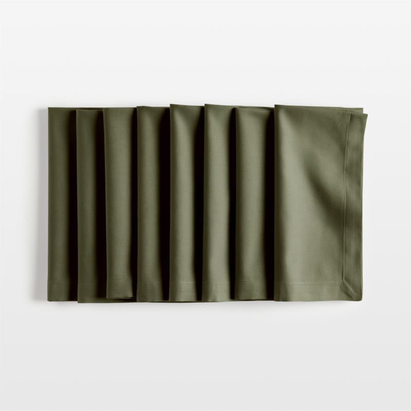 Aspen Burnt Green Organic Cotton Napkins, Set of 8 - image 0 of 4