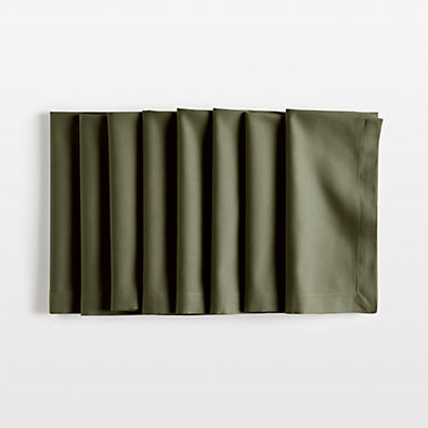 View Aspen Burnt Green Organic Cotton Napkins, Set of 8 details