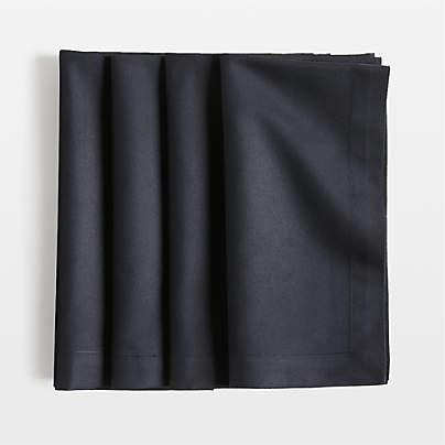 Aspen Ink Black Organic Cotton Napkins, Set of 4