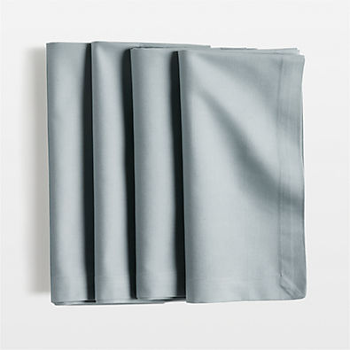 View Aspen Mist Blue Organic Cotton Napkins, Set of 4 details