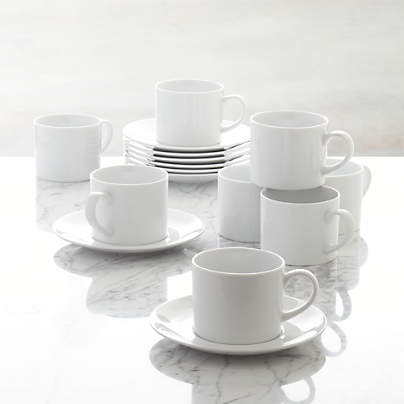 Aspen Cup and Saucer, Set of 8