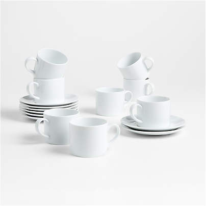 Aspen 9-oz. Cup and Saucer, Set of 8