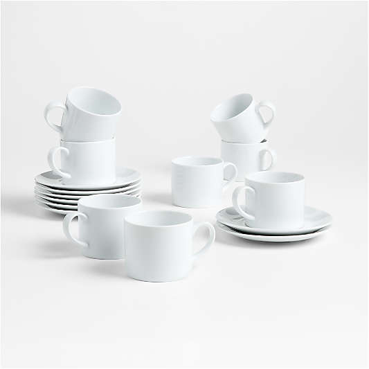 Aspen 9-oz. Cup and Saucer, Set of 8