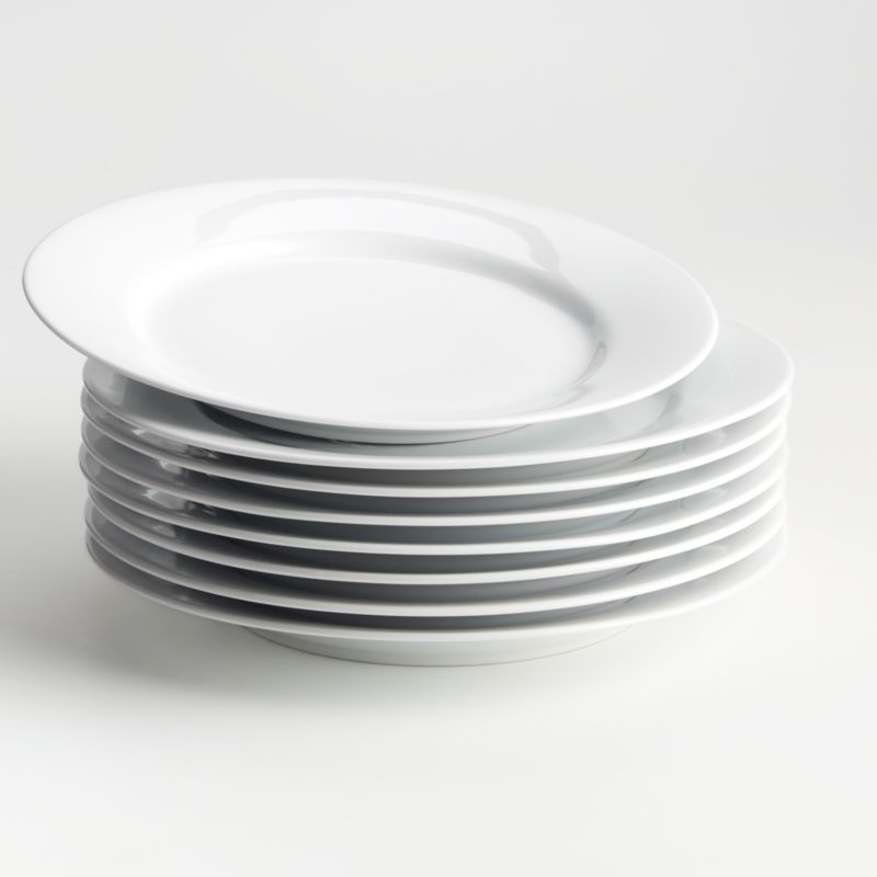 Aspen Rimmed Dinner Plates 10.5", Set of Eight + Reviews | Crate & Barrel