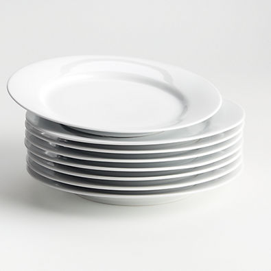 View Aspen Rimmed Porcelain Dinner Plates, Set of 8 details