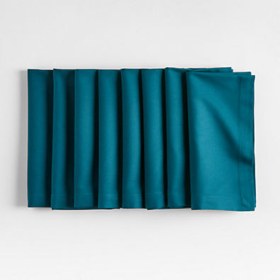 View Aspen Sea Blue Cotton Napkins, Set of 8 details