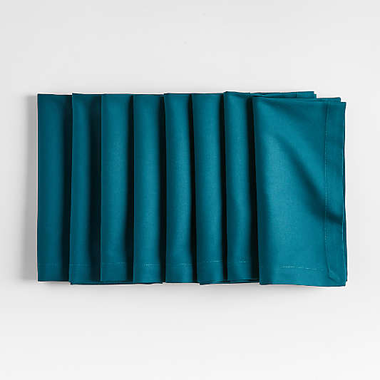 Aspen Sea Blue Cotton Napkins, Set of 8