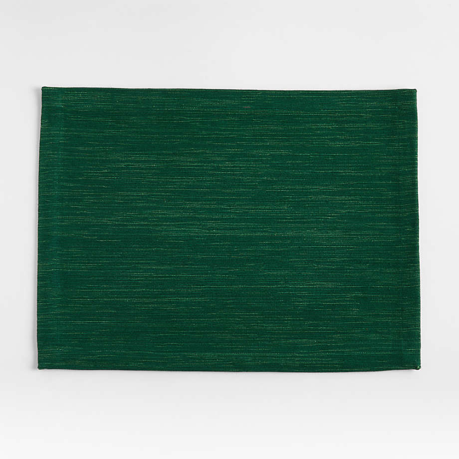 Aspen Green Cotton Christmas Placemat + Reviews Crate & Barrel