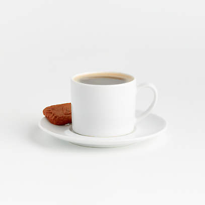 2 Oz / 60 Ml Beige Espresso Cup With Saucer, Modern Minimalist